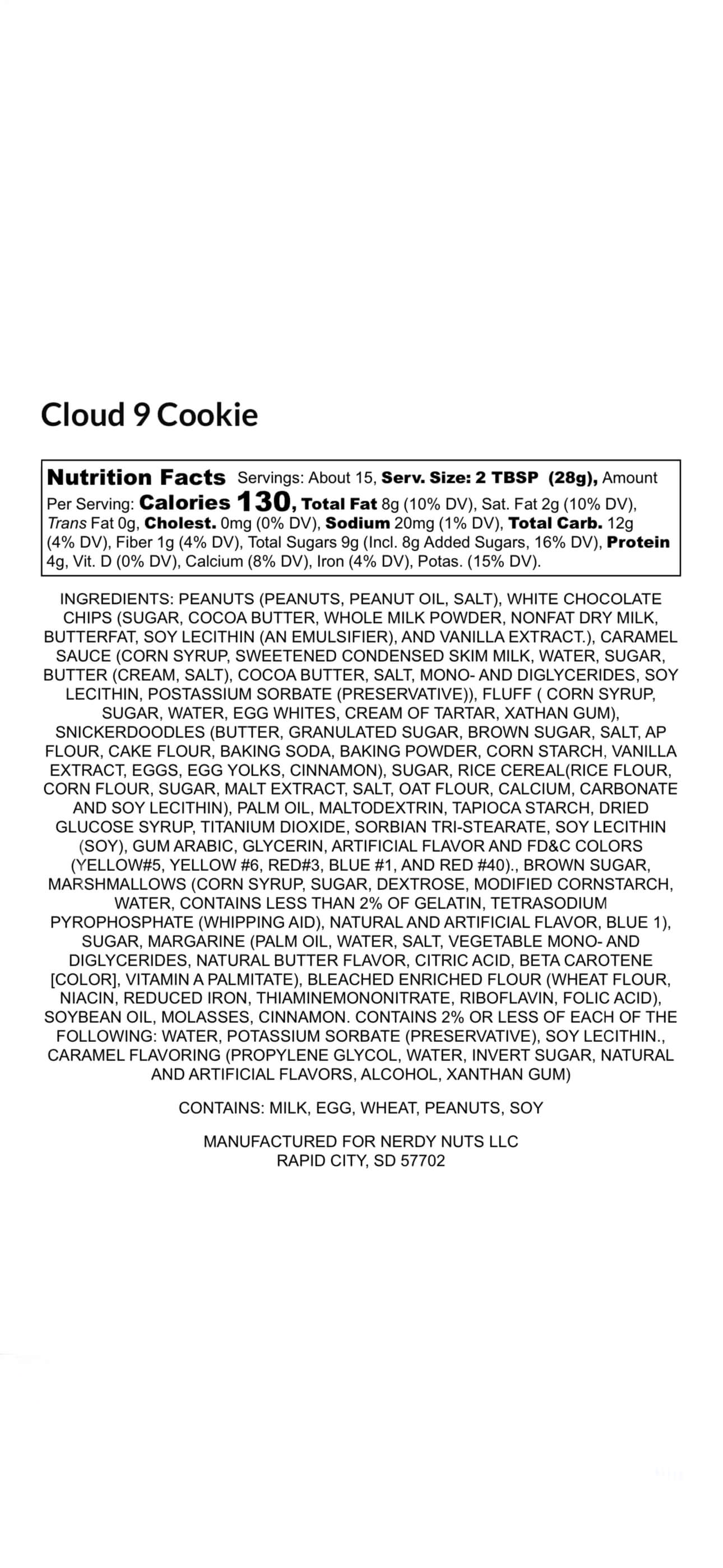 Cloud 9 Cookie Peanut Butter Treat - Image 2