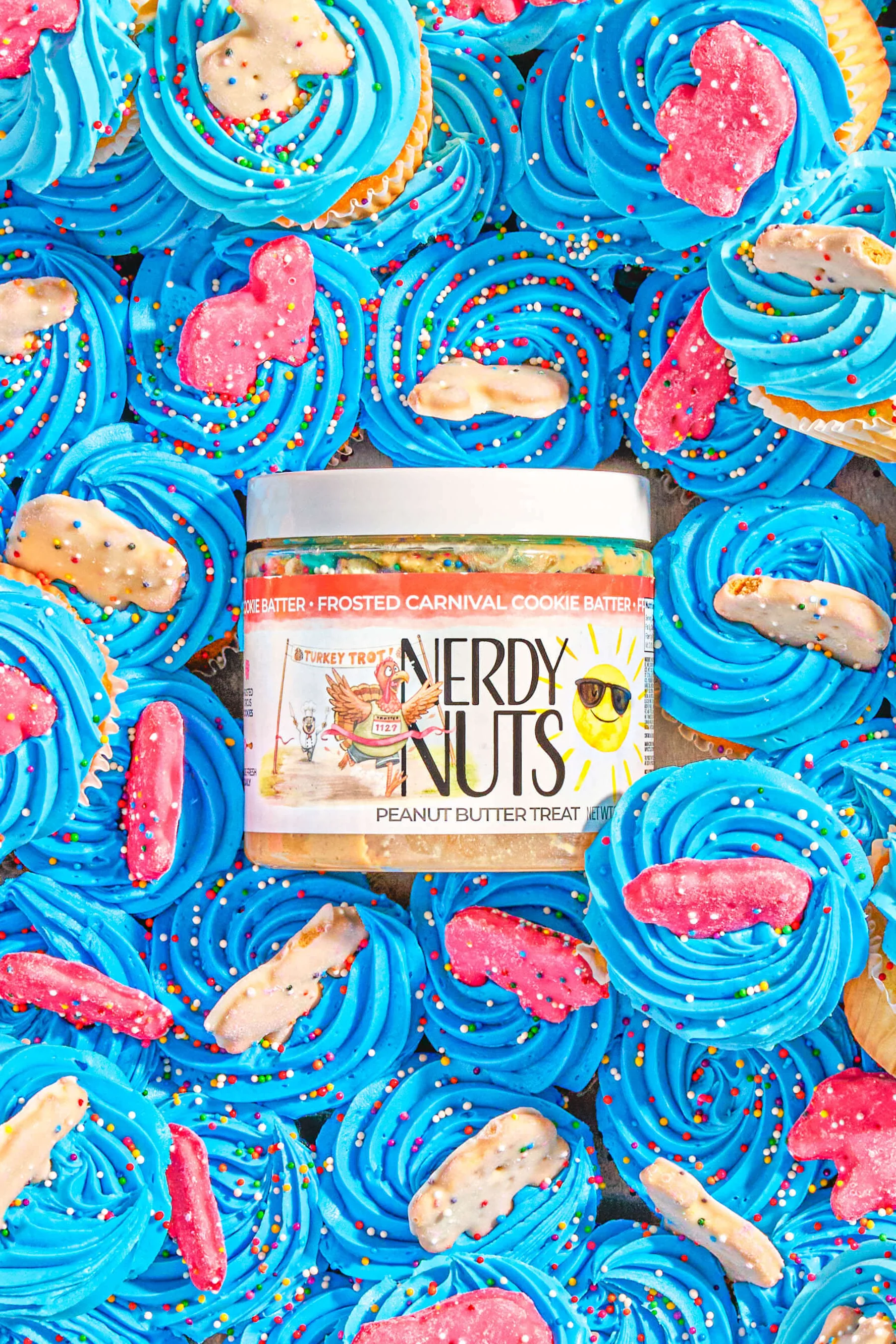 Frosted Carnival Cookie Batter Peanut Butter Treat