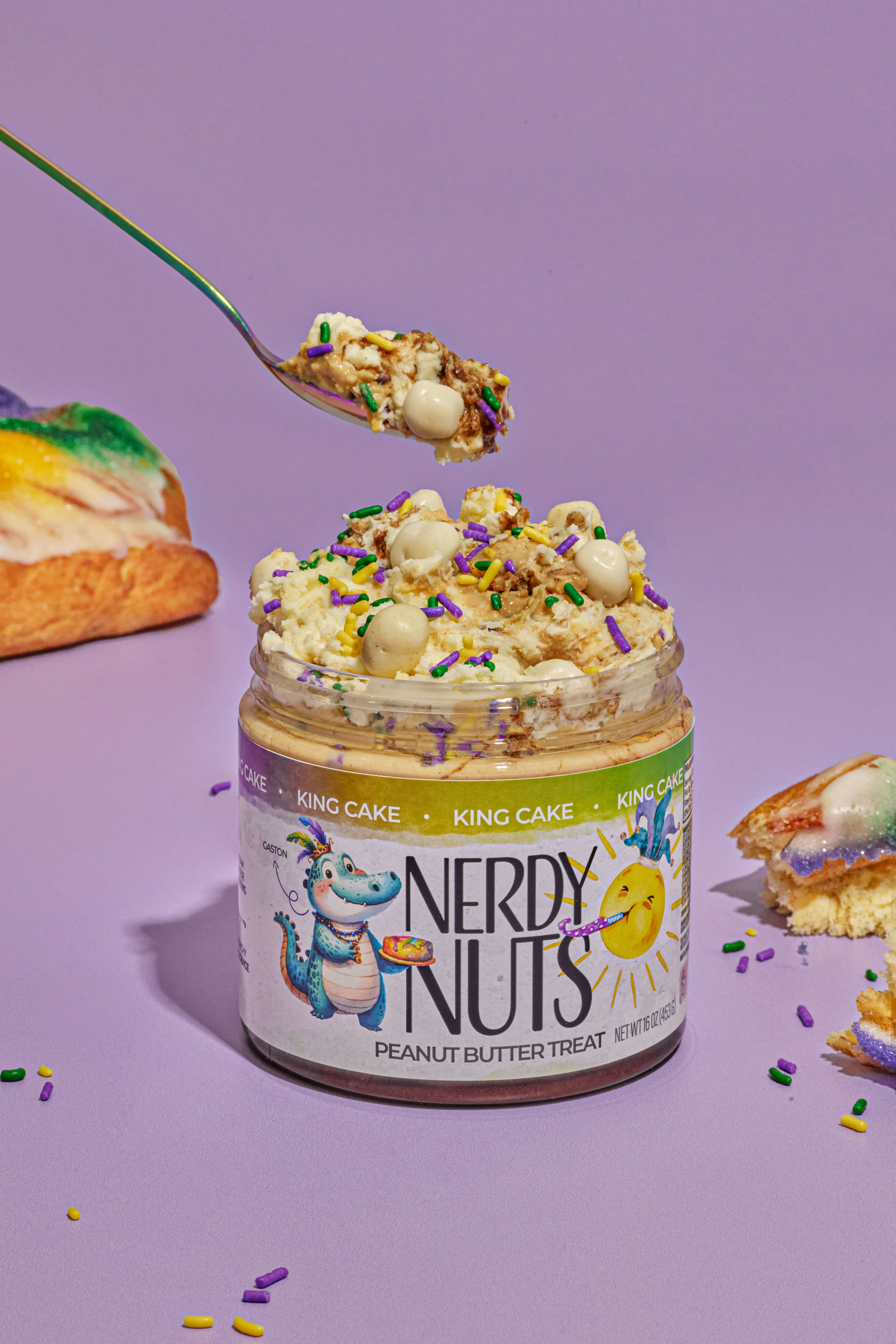 King Cake Peanut Butter Treat