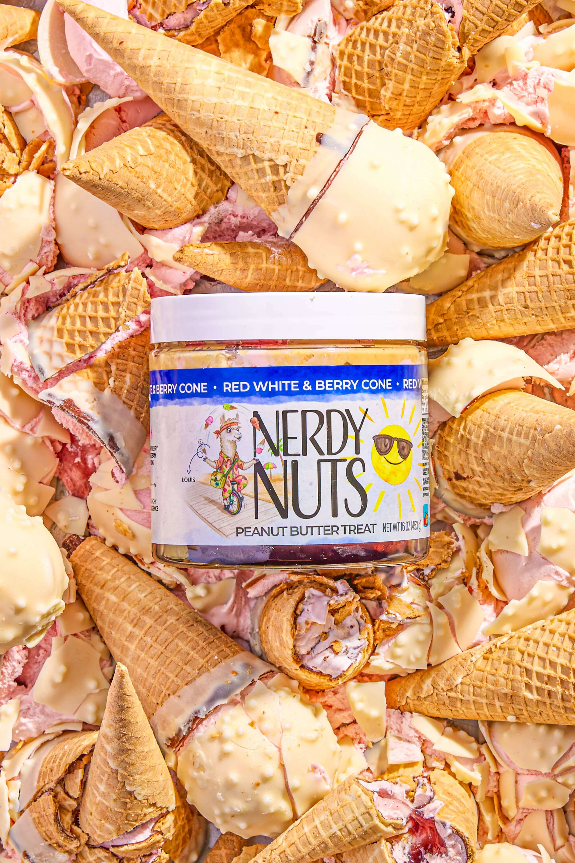 Red White & Berry Cone Peanut Butter Treat